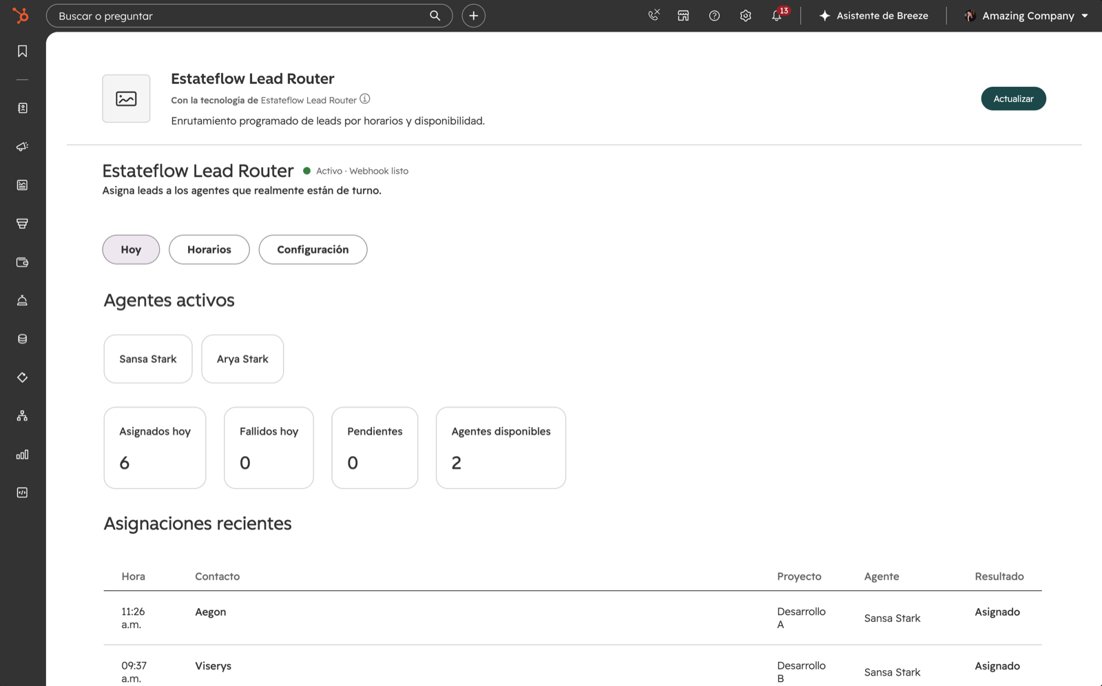 Lead router running inside HubSpot